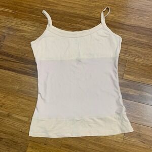 Simply Yummie Tank Top Womens Size XL Beige Cami Fitted‎ Neutral Layering Top